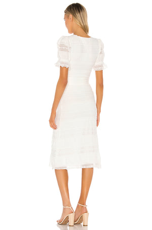 Quinn Midi Dress in White – TULAROSA